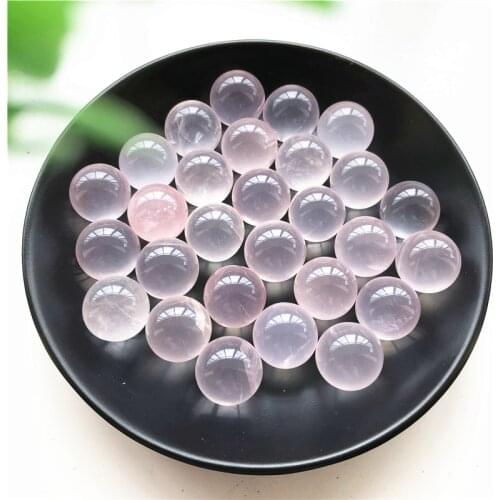 1/2pcs 16-18mm Natural Ice Pink Quartz Crystal Ball Sphere Healing Decoration Natural Stones and Minerals