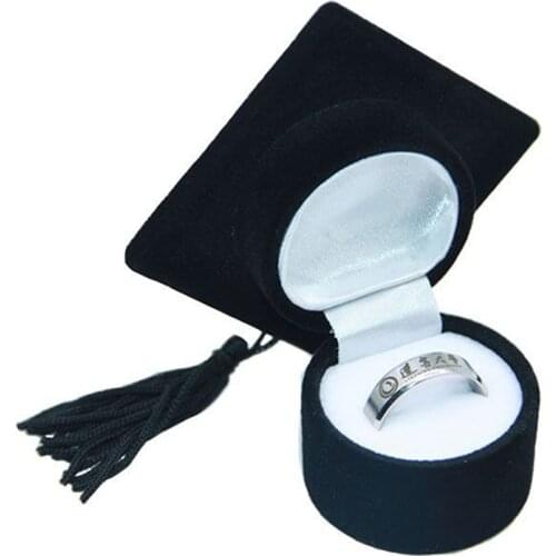 1PCS Jewelry Box Storage Case Bachelors Hat Ring Holder for Graduation Ceremony
