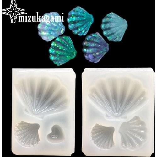 1pcs UV Resin Jewelry Liquid Silicone Mold Shell & Heart Shape Resin Charms Pendant Molds For DIY Intersperse Decorate Making