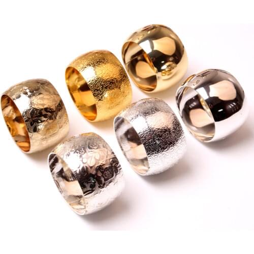 12 pcs/ lot New Silver Napkin Rings Decorative Napkin Ring Napkin Holder for Weddings Party Decoration