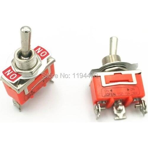 2pcs Latching Toggle Switch 1121 3-Pin 2 Position ON-ON SPDT 15A 250VAC with Waterproof Cap 12mm Mounting Hole