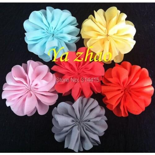 3.2 inch Chiffon Flowers,DIY Fabric Blossom Flowers for headbands & Hair accessories 60pcs/lot free Shipping