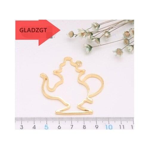 5 pcs/lot Teapot Metal Frame Pendant Gold Charm Bezel Setting Cabochon Setting UV Resin Charms