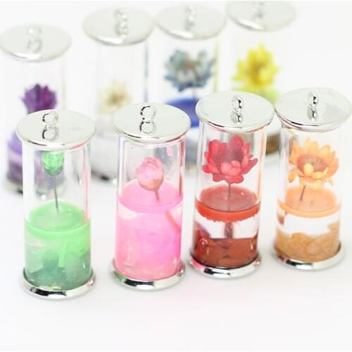 6pcs-- 14*32mm Transparent Glass Bottle Drift Bottle Immortal Flower Charm pendant for Jewelry DIY Earrings.Bracelet,Necklace