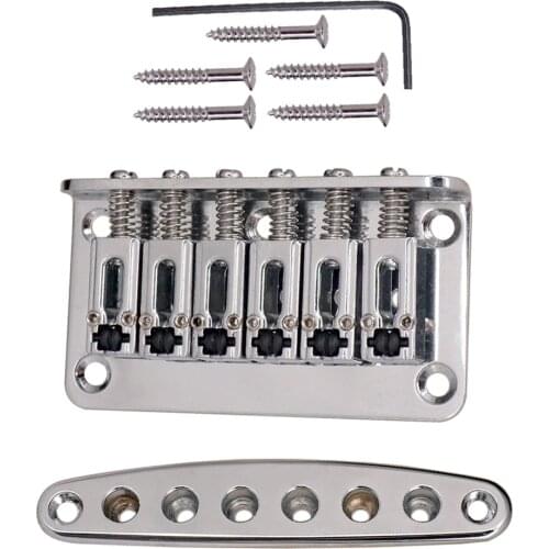 6-String Guitar Tremolo Bridge Roll Type Saddle and Ferrules Bushing Plate for Electric Guitar
