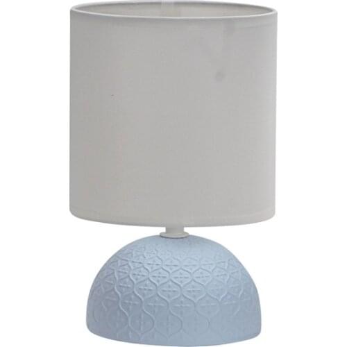 New Alex Ceramic Lampshade, E14 Cap, On/off Button 1,5m Wired Blue Body, white Hat Lampshade