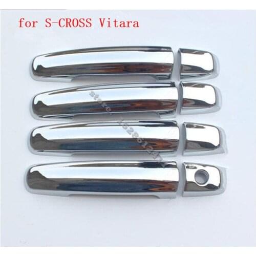 Car Accessories ABS Chrome Car Door Handles Bowl Cover Trim Door Handle Trim For Suzuki Grand Vitara 2006 -2014 Car styling
