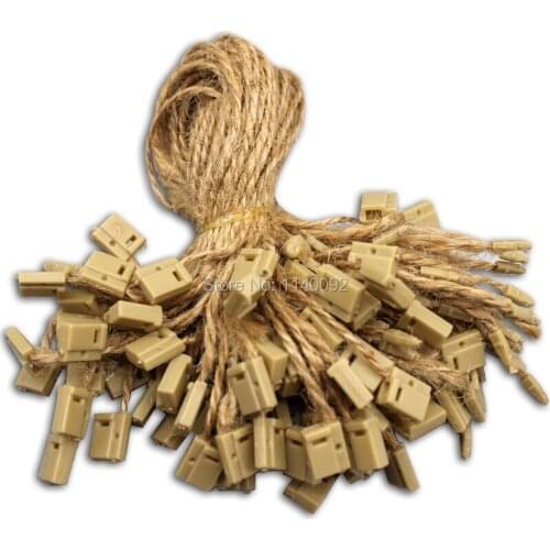 Free shipping 1000 pcs a lot top-quality thin hemp rope hang tag sling string buckle,brown cords,garment tag line cotton thread