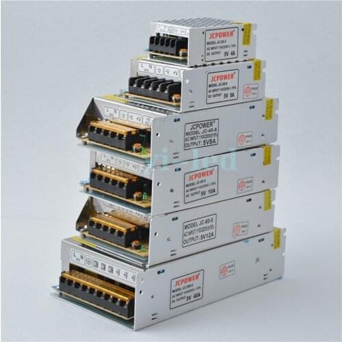 5V 2A/3A/4A/5A/8A/10A/20A/30A/40A/60A Switch 5V LED Power Supply Transformers For WS2812B WS2801 APA102 8806 LED Strip Light