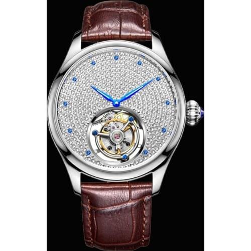 Mens Flying Tourbillon Watch Skeleton Mechanical Movement Watch For Men Sapphire Crystal Mens Watches Top Brand Luxury 2021