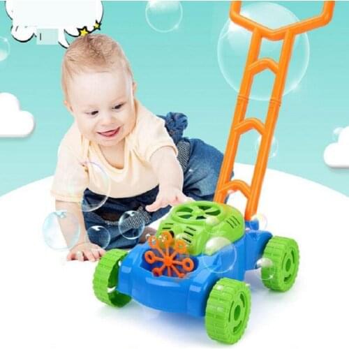 Children Fun Play Auto Bubbles Blower Lawn Mowing Outdoor Toy Birthday Gift