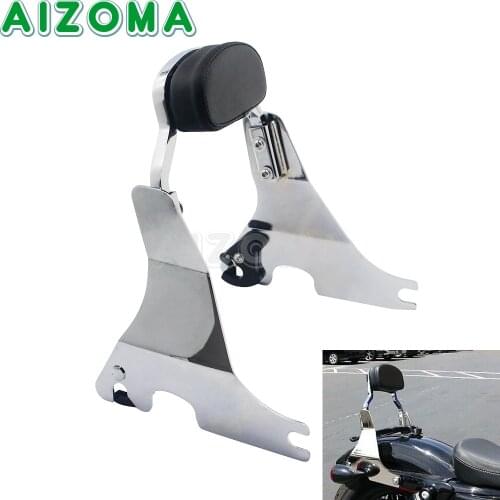 For Harley Sportster XL1200 XL883 48 72 Iron SuperLow Nightster Roadster Chrome Sissy Bar Backrest Pad Luggage Rack Motorcycle
