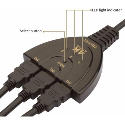 Hdmi cable 4k Mini HDMI-compatible 3x1 Switcher 1080P 3 in 1 out Splitter Port for DVD HDTV Xbox tv thunderbolt 3 cable