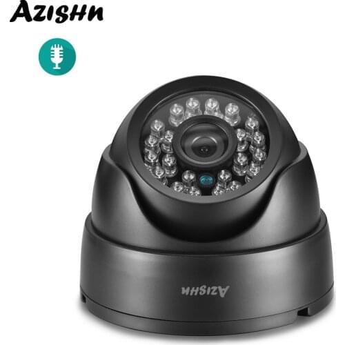 AZISHN H.265 3MP 1080P IP Camera Audio Record Dome Indoor Motion Detection ONVIF CCTV Security Surveillance Cam 48V PoE Optional