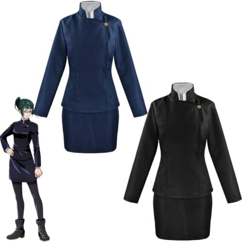 Jujutsu Kaisen Zenin Maki Cosplay Costume Set Top Short Skirt Accessories Suit Props