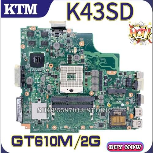 A43S for ASUS A84S K43SD A83S REV:4.1 laptop motherboard mainboard GT610M/2G test OK 100% test