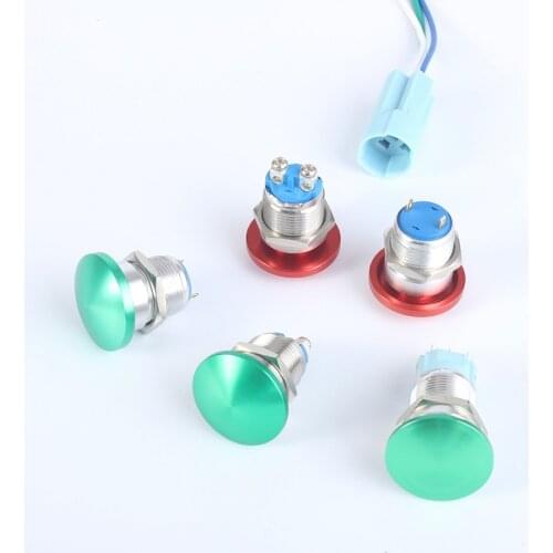 16mm Car press button momentary/latching Metal Waterproof Alloy Push Button Switch mushroom pin/screw terminal