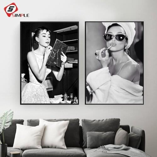 Fashion Canvas Print Vintage Poster Female Wall Art Prints Canvas Painting Cuadro Make Up Poster Wall Pictures For Bedroom Decor