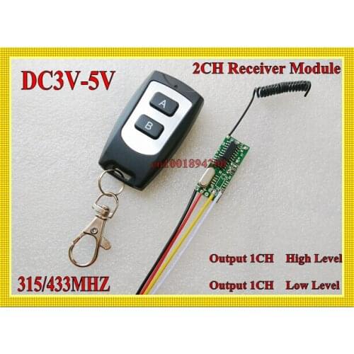 DC 3V-5V Mini Receiver Module 3V 3.7V 4.5V 5V RF 2CH Receiver Module 1CH High Level 1CH Low Level TTL camera Shutter Release
