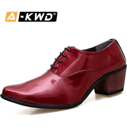 2019 Fashion White Dance Shoes Mens Shoes Casual Leather Mocassino Uomo Height Increase Man Shoe Mens High Heels Hip Hop Shoes