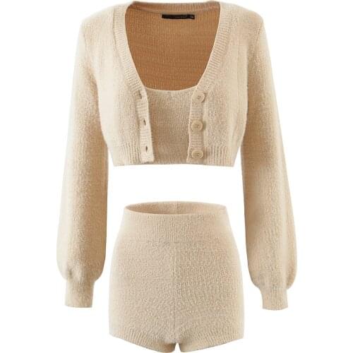 JC·KILIG 2021 2021 New Cardigan Sweater + Open Navel V-Neck Sling + Breech Shorts L9795 9796 9797