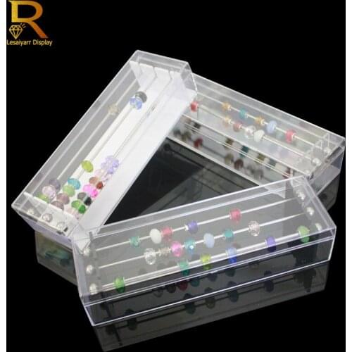 New Acrylic Charm Beads Box Portable 3 Metal Tubs Pendant Charm Jewellery Organizer Holder DIY Finding Display Storage Case Tray