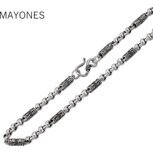 6MM Width925 Sterling Silver Necklace Men Jewelry 100% S925 Solid Thai Silver Cross Chain Necklaces Women Jewelry Making