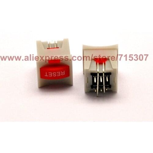 PHISCALE 20pcs self locking switch red color with light power / computer reset switch 14x14mm Tactile Switch