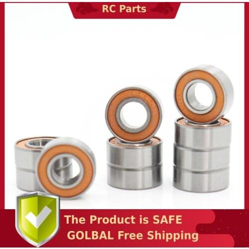 686RS Bearing 10 PCS 6x13x5 mm ABEC-3 Hobby Electric RC Car Truck 686 RS 2RS Ball Bearings 686-2RS Orange Sealed