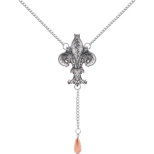 RJ The Originals Always And Forever Fleur de Lis Necklaces Women Girls Vampire Diaries Long Pendant Chain Cosplay Accessories