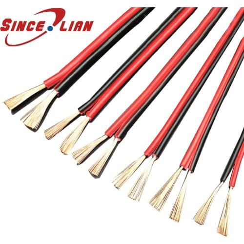 18/20/22/24/26AWG Tinned Copper Wire UL2468 Red and Black Line 2pin Power Cable 8meters Paralell LED Extension Strip Cable
