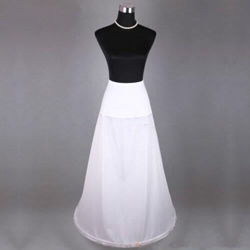 A line One circle hoop Petticoat Underskirt Wedding Dress Slip Spandex Stretch Waist Stock Vestidos Length 100cm