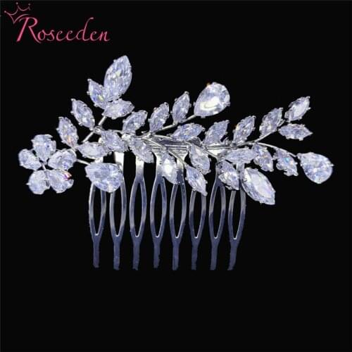 Cz Hairpin Accessories Zirconia Bridal Hair Comb Ladies Headdress For Wedding Hair Jewelry RE4309