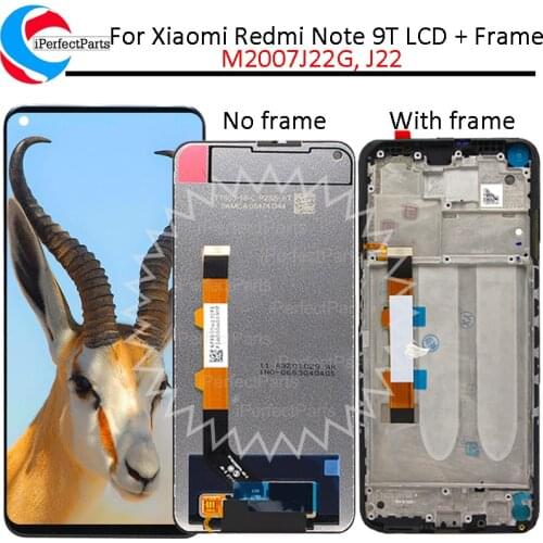 6.53'' For Xiaomi Redmi Note 9T LCD Display With Frame Touch Panel Screen Digitizer Assembly For Redmi Note 9T M2007J22G J22 LCD