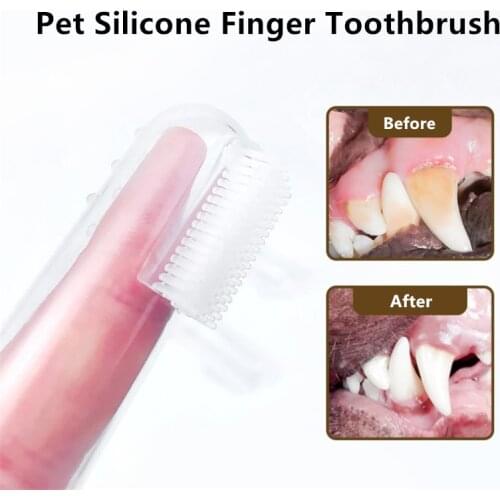 Pet Finger Toothbrush Teddy Dog Cat Super Soft Brush Bad Breath Tartar Teeth Tool Kitten Puppy Cleaning Teeth Care Accessory New