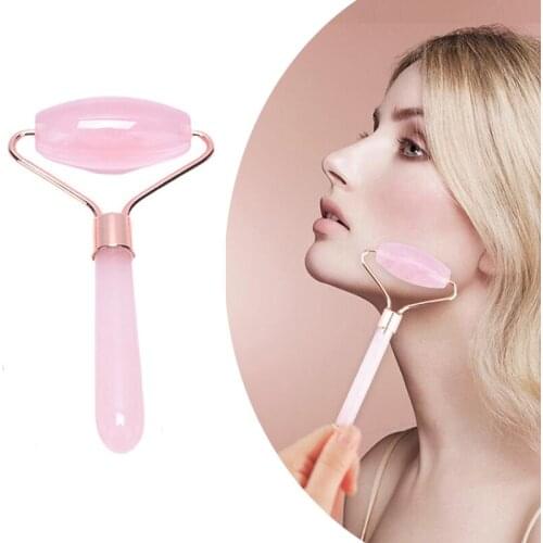 3 Pieces Rose Quartz Crystal Roller Massager Skin Lifting Wrinkle Removal Facial Skin Care wholesale