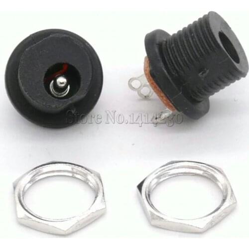 10Pcs DC Power Socket DC-021 with screws Opening 11mm 5.5*2.5 mm