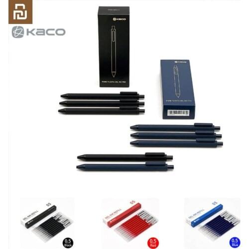 10pcs/Pack Youpin KACO Sign Pen 0.5mm Pen with black lnk, Black/ Red/Blue Ink ABS Plastic Smooth Ink For Student School Office