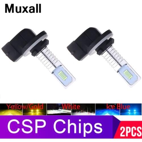 2Pcs H27 881 H27W H1 H4 H7 H11 Car Headlight Front Fog lamp Bulb Anti Fog Lamp Auto Driving Light 6000K White 3000K Yellow