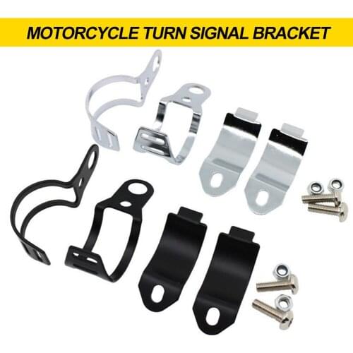 2PC Universal Motorcycle Turn Signal Light Holder Metal Relocation Fork Clamps Mount Lamp Mount Bracket For Motorbike Front Fork