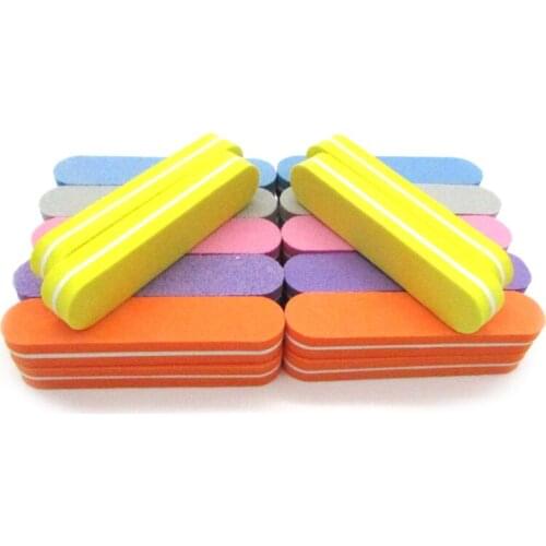 20pcs/set New Fashion Buffer Sanding Polishing Manicure Mix Color Small Sponge Nail File Washable Nail Art Tools 100/180 File