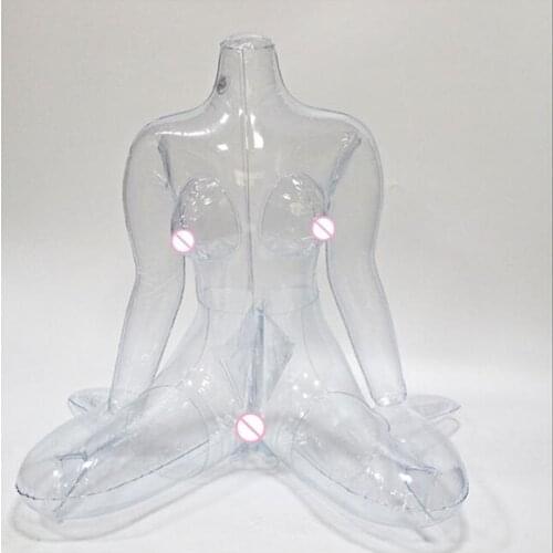 65CM Gray Inflatable female mannequin toroso model,Inflatable sex maniqui for Masturbation Headless transparent sex doll C783