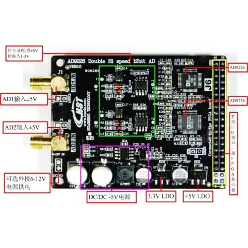 AD9226 High Speed AD 12bit Dual Channel AD Module FPGA Control Virtual Instrument Development Board