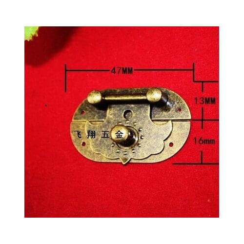 Antique antique Bronze vintage style Decorate Jewelry Gift Wooden Box Hasp wooden hasp lock A11