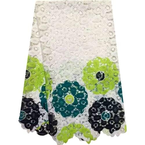 Free Shipping,2016 African guipure lace fabric for sewing African cord lace fabric for Double color 5 Yards