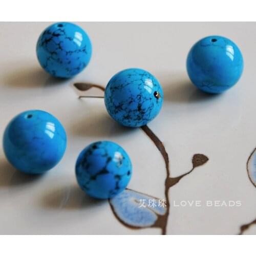 Large size round loose beads blue howlite 5 pcs/lot 14mm16mm18mm20mm22mm25mm jewelry making DIY for women