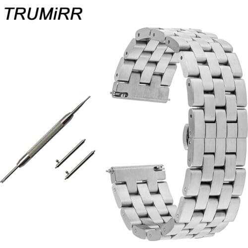 20mm 22mm Quick Release Stainless Steel Watchband + Tool for Seiko Men Women Watch Band Wrist Strap Link Bracelet Black Silver