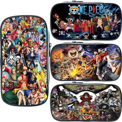 ONE PIECE Pencil Bags for Boys Girls Luffy Pencil Case Anime Makeup Bags Cartoon Stationery Bag Kids Pen Pouch Children Gifts