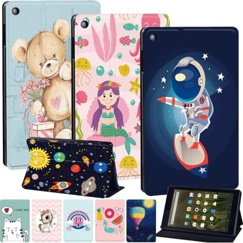 Tablet Case for Fire 7 5th 7th 9th/HD 8 6th 7th 8th Gen/HD 10(5th 7th 9th) Leather Folding Stand Cover for HD 8 Plus 10th 2020