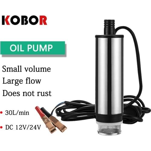Dc 12v 24v Electric Fuel Transfer Pump 30l/min Miniature Oil Pump Submersible Water Diesel Pump Diameter 51mm Stainless Steel